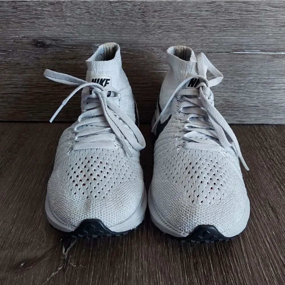 Nike Women's Zoom All Out Flyknit Pure Platinum 845361-100 Running Shoes Sz 6 - Picture 2 of 10